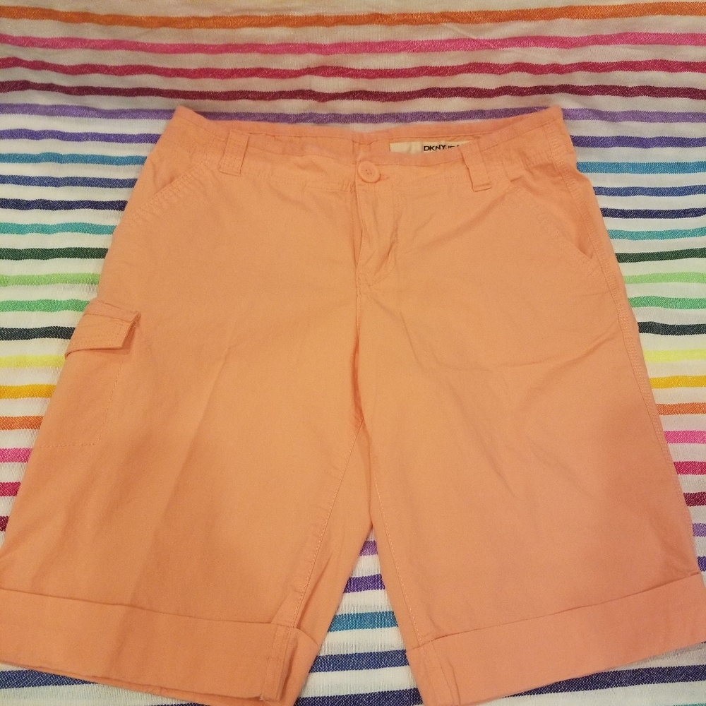 DKNY Bermuda Cargo Shorts Citrus Orange Color